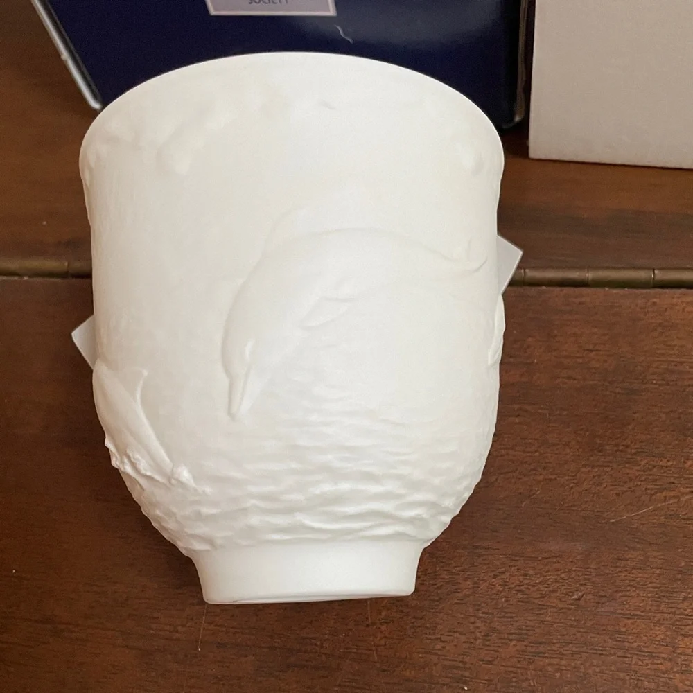 Lladro Collectors Society 1998 Member Gift Dolphins Swimming Cup Candle Holder - Picture 11 of 13